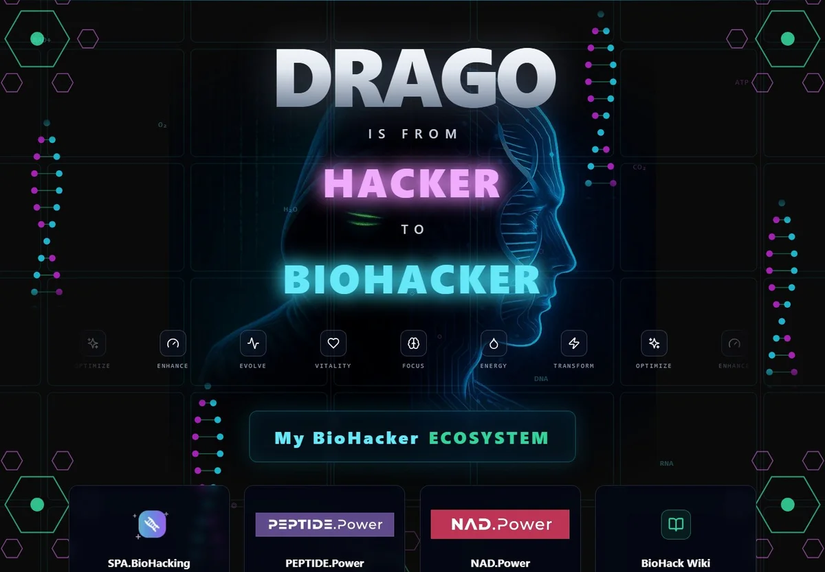 BioHacker website homepage