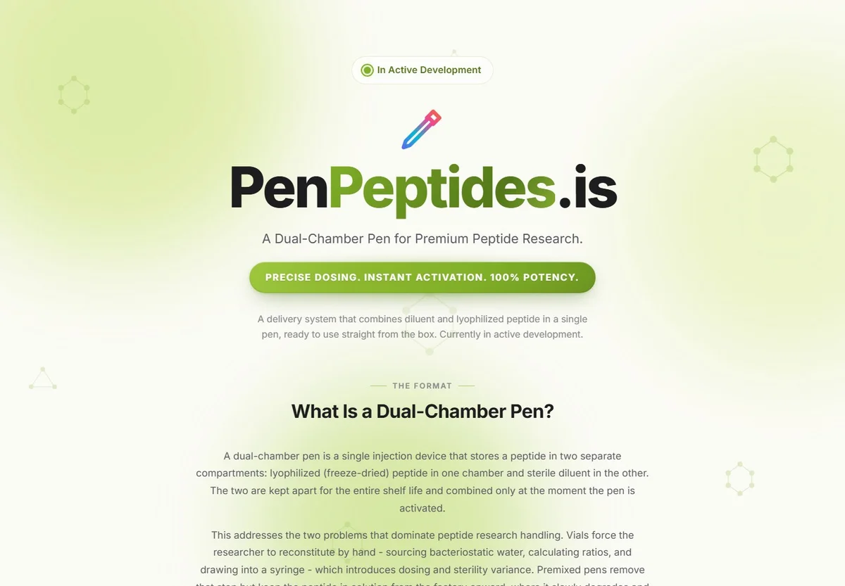 PenPeptides website homepage